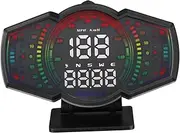 NULYLU Car GPS Hud with Digital Speedometer Inclinometer for Safe Driving Odometer Mileage Tracker for Long Distance Travel and Urban Navigation