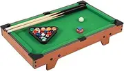 Kids Pool Table Set Desktop Snooker Portable 2 Billiard Cues Home Office Durable Game Toy Small Tabletop Billiards for Adults
