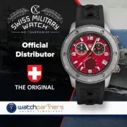 CX Swiss Military RALLYE GMT 44mm Swiss Chrono watch GMT 20ATM Red dial 2748