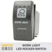 Rocker Switch WORK LIGHT - White - LED 4x4 Boat Caravan Marine 12v