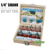 1/4"Shank 9PC Tugsten Carbide Router Bit Set Woodworking Cutter Bits Work Shop