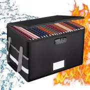 Fireproof Document Box, Water-Resistant File Organizer Box with Lock, Portabl...