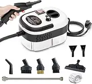 High Pressure Steam Cleaner, 2500W Handheld Steamer Cleaning Machine with 1200ML Water Tank, 15S Quick Heating, 105℃ High Temperature Steam, 3Bar Steam Shot Cleaner for Kitchen, Car, Sofa White Gray
