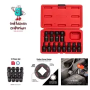 1/4 Inch Drive Universal Impact Socket Set, 12-Piece, Metric, 5mm - 15mm, Cr-...