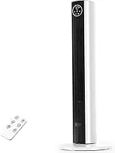Antarctic Star Tower Fan Portable Floor Fans 85°Oscillating Fan Quiet Cooling 12H Timer Remote Control Standing Bladeless Electric 3 Wind Speeds 4 Modes Bedroom Office,35 inch, Black+White