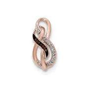 14K Rose Gold Coffee u0026 White Real Diamond Double Infinity Slide Pendant