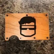Wood Wallet Minimalist Laser Engraved with Cyclops
