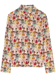 Alice + Olivia X Blair Z Willa Printed Silk Shirt - Multicoloured - L (UK14 / L) L (UK14 / L)
