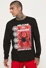 Spiderman Men’s "Welcome To Paradise" Black Widow Spider Long Sleeve Tee Large