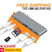Type C 6in1 Multiport Hub + Card Reader USB-C Port for MacBook Pro 2016 & 2017