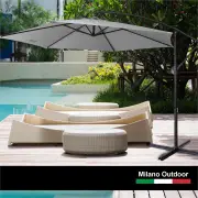 NNEIDS Outdoor - Outdoor 3 Meter Hanging and Folding Umbrella Colour - Grey