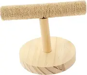 WOONEKY Wooden Bird Perch Stand for Parrots Durable Desktop Bird Training Perch with Natural Design Enriches Playtime and Reduces Stress