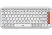 Logitech Pop Icon Keys Compact Bluetooth Wireless Keyboard Off White & Orange