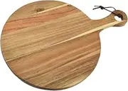 BEBEMOKO Wooden Pizza Board for Home Serving Platter for Bread Kitchen Cutting Board Handle Snacks Storage Food Serving Tray