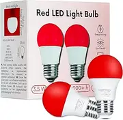 Toys4Boys Red LED Bulb E27 Pack of 2 – Creates Calm with Melatonin Red Night Light – LED Bulb E27 Friendly with Eyes – Warm Lighting No Flicker 3.5 W