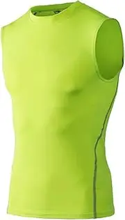 [TOPTIE] Mens Sleeveless Compression Shirt, Sports Base Layer Tank Top, Athletic Workout T-Shirt