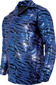 Tiger Shirt Blue Sequin Adult - Underwraps