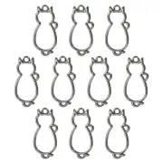 20Pcs Cat Shaped Alloy Open Back Bezel Pendants Resin Frame for DIY, Black