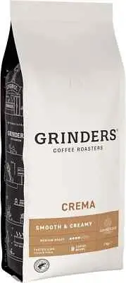 Grinders Coffee Crema Roasted Beans 1kg Manufactured in Australia 100% Arabica