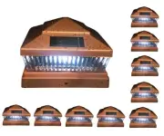 10 Pcs Copper Solar Garden Outdoor Cap Post Light 5X5 Plastic with 5 LED Bulbs
