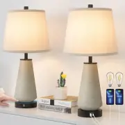 FOLKSMATE 22" Set of 2 Touch Control Table Lamps, 3-Way Dimmable Ceramic Beds...