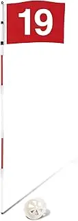 DuraRange Golf Flagstick 6ft, 5-Section Design, ABS Hole Cup, 420D Nylon Flag for Backyard Practice Putting Green | Driving Range | Country Club, Gift Idea, the 19th Hole Flag
