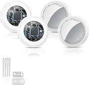 Air Tracker Tags (White) 4-Pack, Bluetooth Tracker Work with Apple Find My (iOS Only), Key Finder and Item Locator Smart Tag with Protective Case/Key Ring/Lanyard, Tracker Tag for Keys/Luggage/Wallet