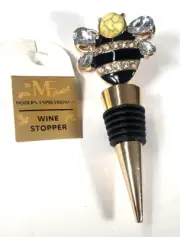 Bumble Bee Faux Jeweled Bottle Wine Stopper New