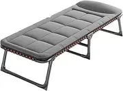 Portable Oxford Cloth Foldable Camping Bed with Mattress Portable Foldable Bed Breathable Soft Camp Bed for Outdoor Travel Office Comfortable