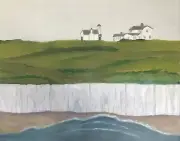 WHITE CLIFFS FARM, ORIGINAL OIL PAINTING