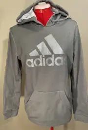 Womens adidas Game & Go Pullover Hoody Grey/Silver Glitter Logo Size Medium