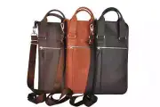 Large Drumstick Bag with Drum Key Holder & Strap. Genuine Leather Drumstick Case