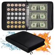 Coin Collection Book for Collector, 360 Pockets Fireproof Coin Albums for Col...