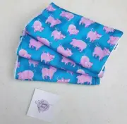 Baby Burp Cloths 3 Pack Pink Pigs Print Blue Skies Toweling Backed Handmade New