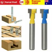 2Pcs Kit Keyhole Router Bit Shank AU T-Slot Woodworking Cutter 1/4"&3/8" NEW