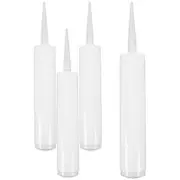 4pcs Caulk Tubes Sealant Tubes Empty Caulking Tubes Plastic Latex Caulk Tubes White 33X4.6CM