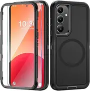 Mobile Phone Case for Samsung Galaxy A14 5G Case with Screen Protector, 360° Shockproof Robust Armour Case for Samsung A14 5G Case Cover Protective Case with Magnetic (Black, for Samsung Galaxy A14)