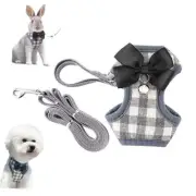 Cat Harness, Dog Harness and Leash Set, Bunny Rabbit Ferret Harness XS AGray