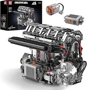 [Mould King] 10087 L4 Engine Building Kit, 4-Cylinder Combustion Petrol Car Engine Replica STEM Mechanic Engineering Model Construction for Teens 14+ Years (1787 Pcs)- Build Your Own L4 Engine Toy