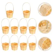 5 Pcs Mini Bamboo Hand Basket Woven Storage Hand-woven Flower Small