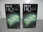Akai HQ E-180 High Quality Standard Blank VHS Tapes x 2 New & Sealed