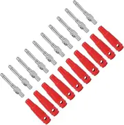 10Pcs 4mm 7Pin Banana Plug Copper 32A Stackable Male Plugs with Soft Sleeve Screw Tight for Speaker TV Computer (Red)