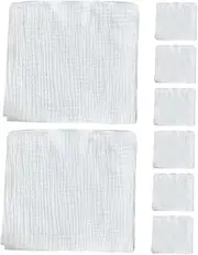 Baluue Newborn Reusable Nappies 8 Pack Cotton Gauze Diapers Soft Washcloths Swaddle Burp Cloths Urinary Pads
