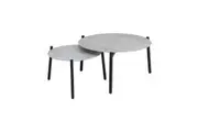 Livsip Outdoor Coffee Side Marble Table Set 50cm 70cm Grey