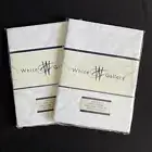 2 White European Pillow Cases Gallery Damask 100% Cotton Australian Made