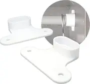 SplashNColor Closet Rod Holders Compatible with IKEA Komplement Pax - ABS Heavy Duty Rail Brackets for Wardrobe - End Supports with Screws - Durable Flange Sockets for Closet - White (2 Pack)