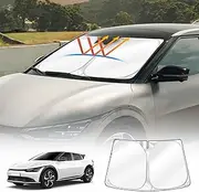 X-Car Windscreen Sun Shade for Kia EV6 2021-2025 Blocks UV Rays Foldable Custom Wind Screen Sun Visor Protector