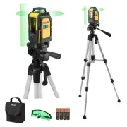 PREXISO 360° Laser Level with Tripod, 100Ft Self Leveling Cross Line Laser Le...