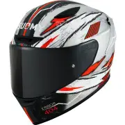 Track-1 404 2023 Silver Red White Full Face Helmet