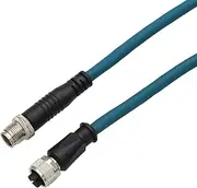 HangTon High Speed Ethernet Network M12 Cable, 8-Pin X-Coded Male to Female Connector for Basler Cognex Kathrein Keyence Baumer Sick Datalogic Machine Vision Sensor Code Reader Camera 15M